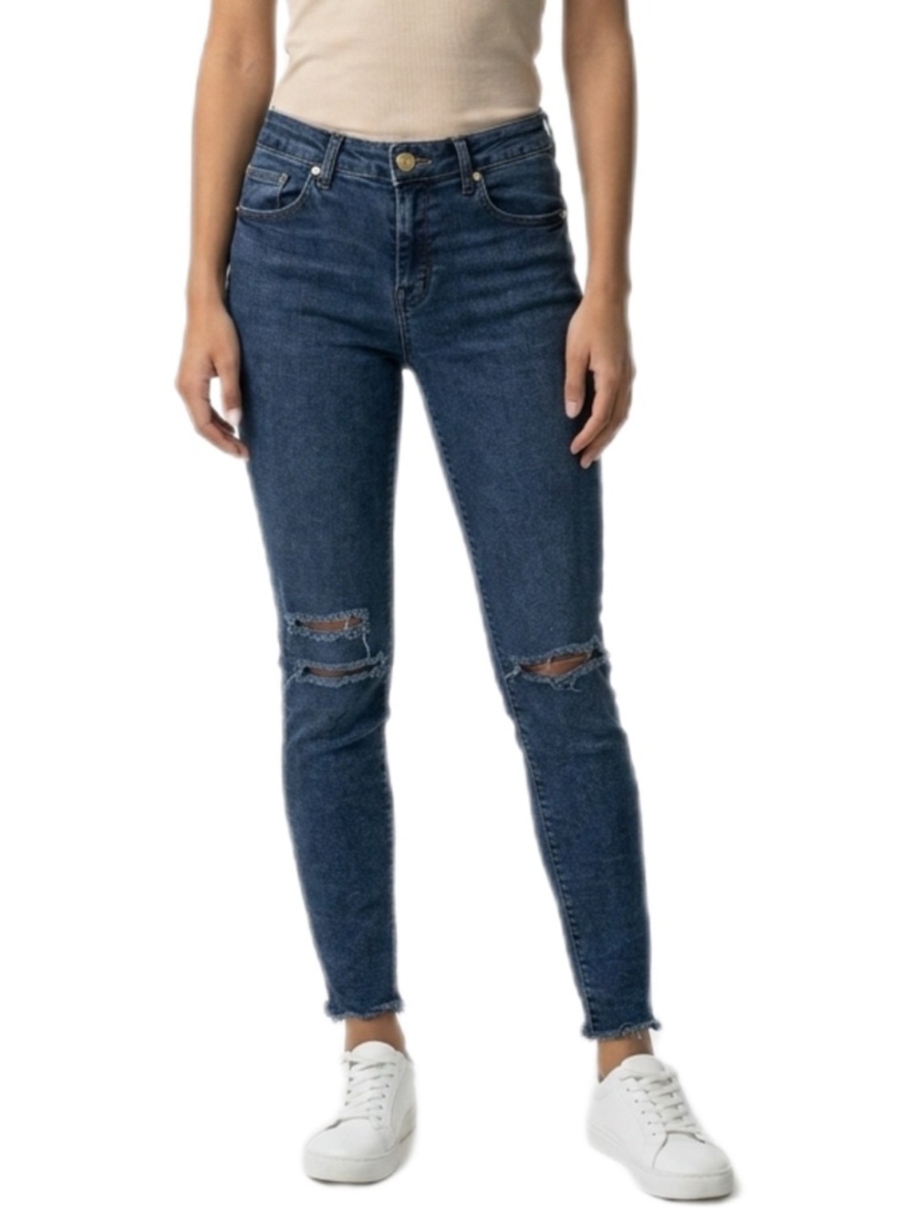 Jbrand Cropped Skinny Blue Mercy Jeans - Women Size 27
